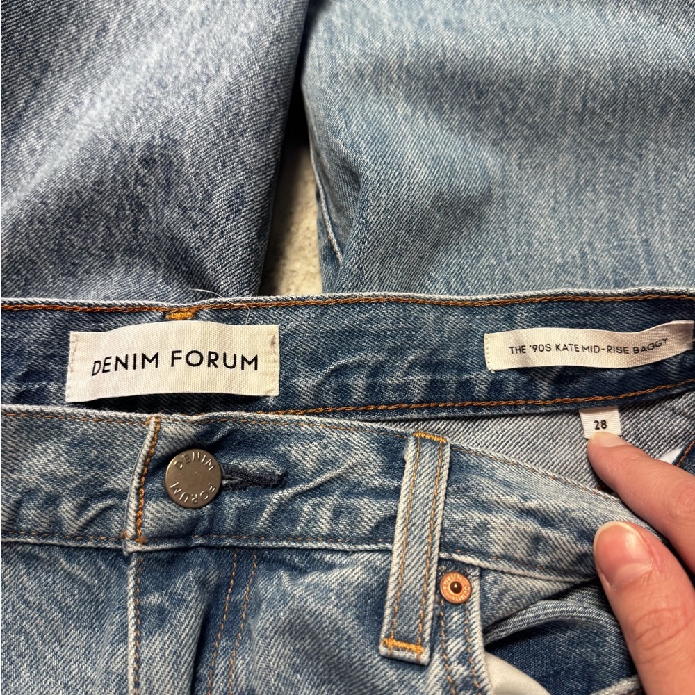 Denim Forum The 90’s Kate Mid Rise Baggy 28 Blue - Picture 6 of 8